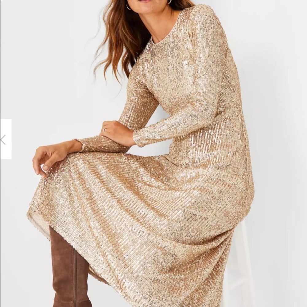 Ann Taylor Sequin Dress 0P NWT - Picture 6 of 9